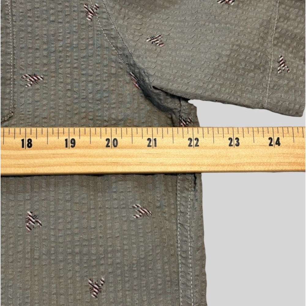 Jachs New York Men's Large Lobster Print Seersucker Short Sleeve Button Down - Picture 3 of 8